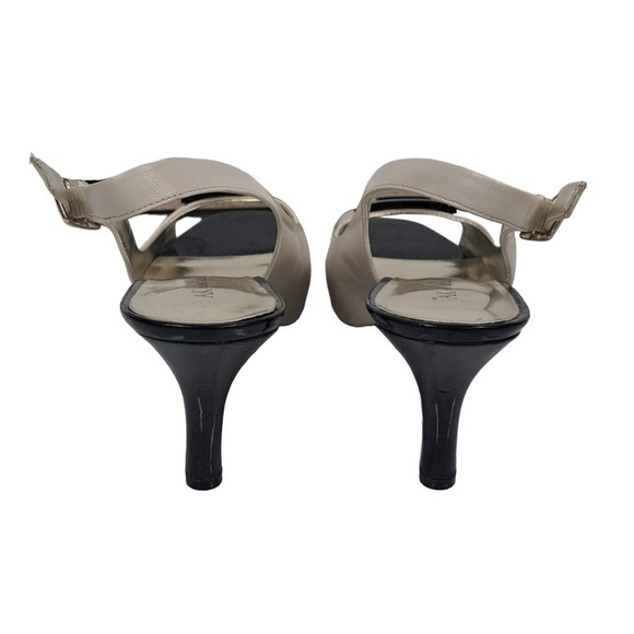 Anne Klein Slingback Peep toe heels w Buckle Black Pearl size 8.5 - Picture 8 of 9